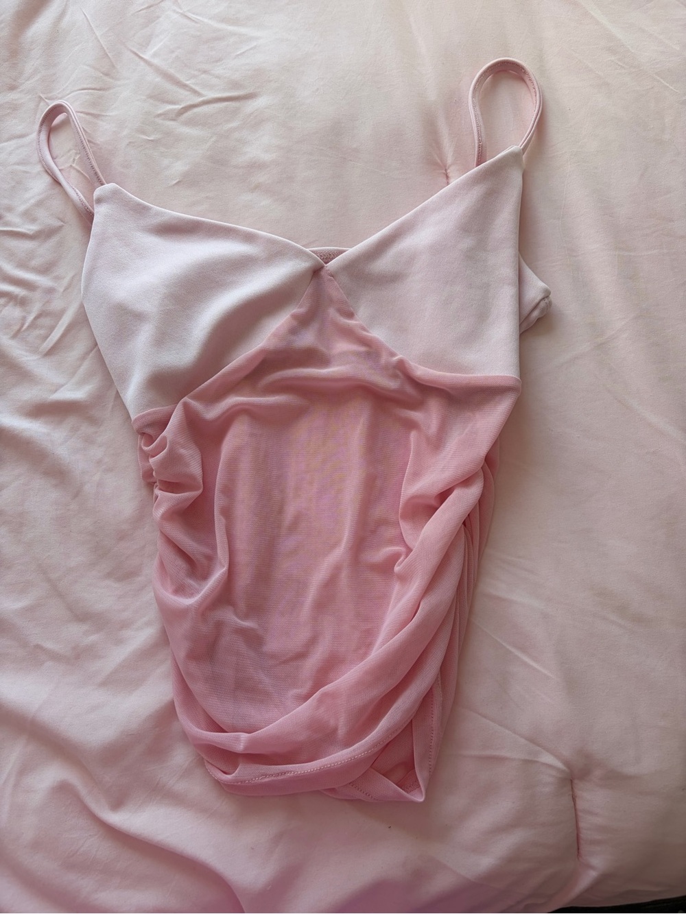 Light Pink Sheer Mesh Cami Bodysuit - Women's Intimates